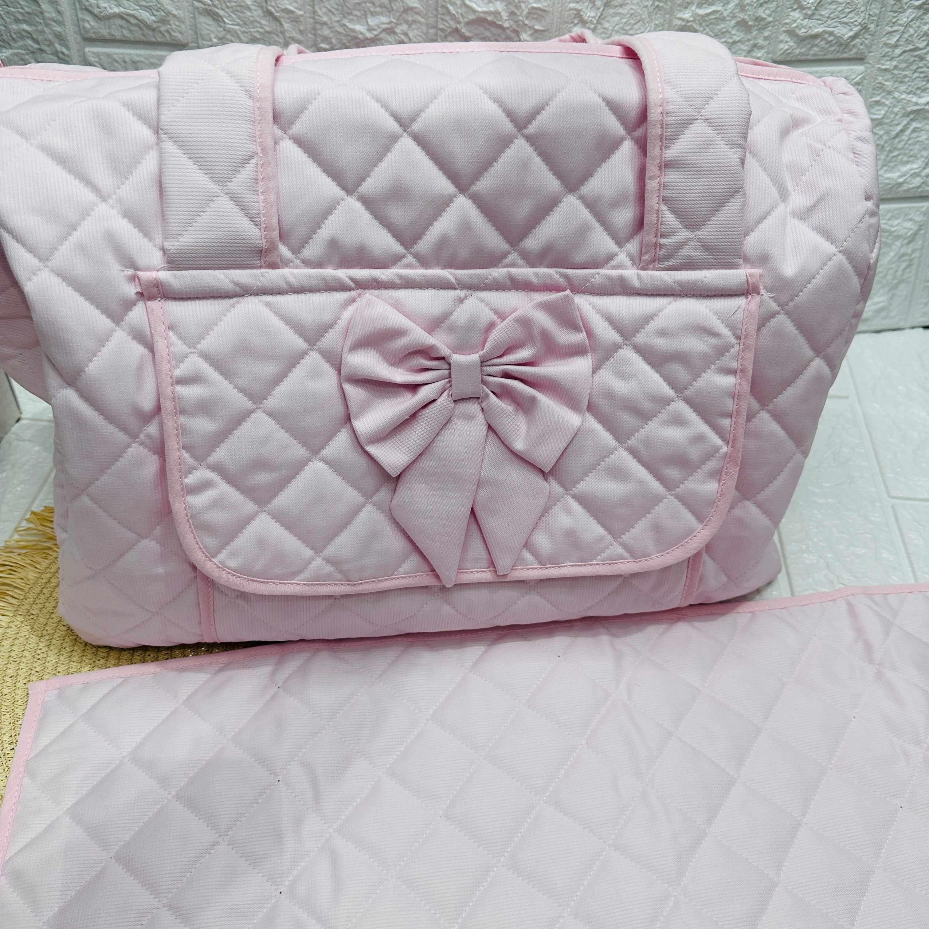 Borsa Nascita Fiocco Rosa                dim 45x30x18