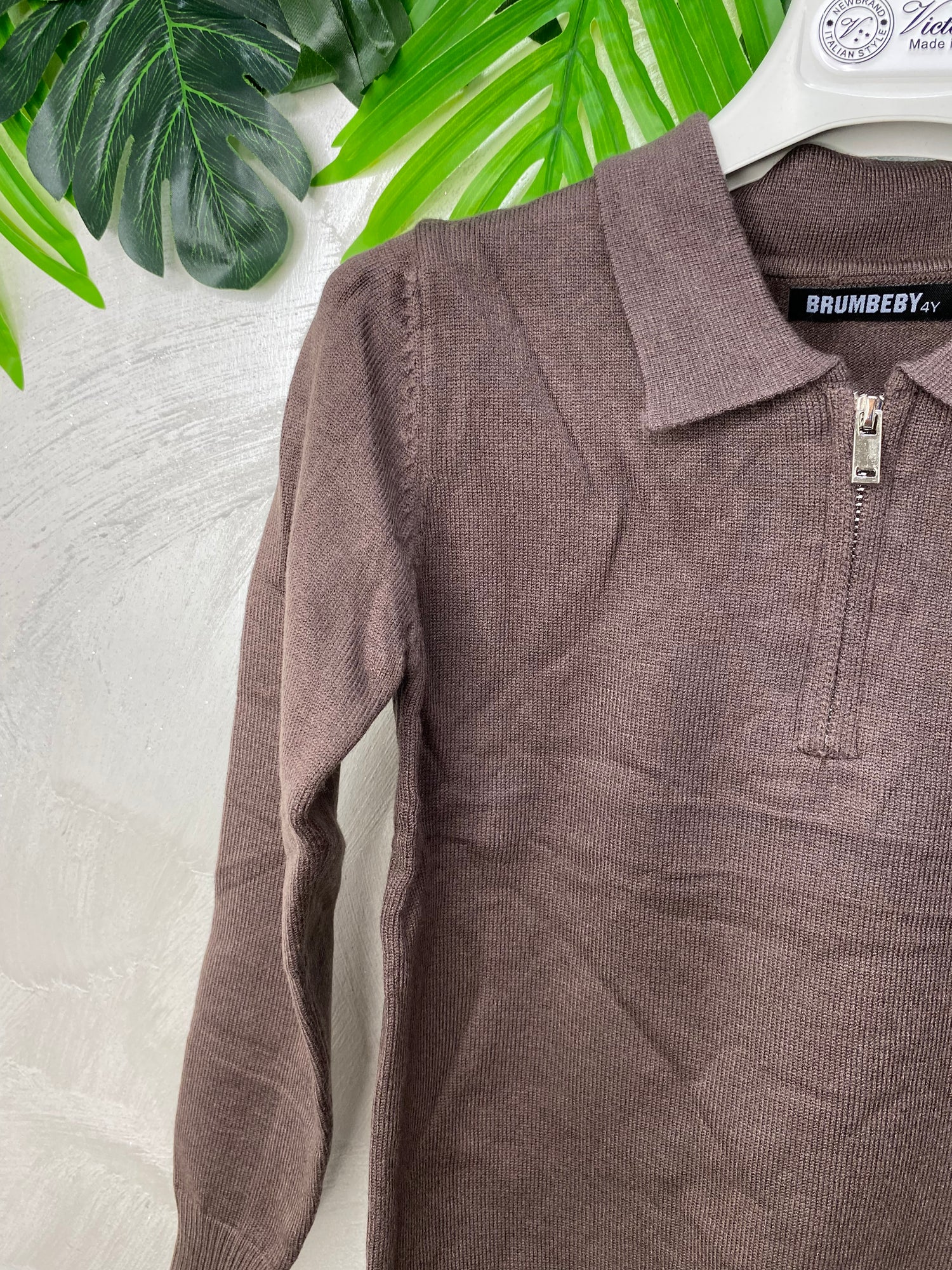 Maglioncino Zip Girocollo Style Fighetto  105 Brown