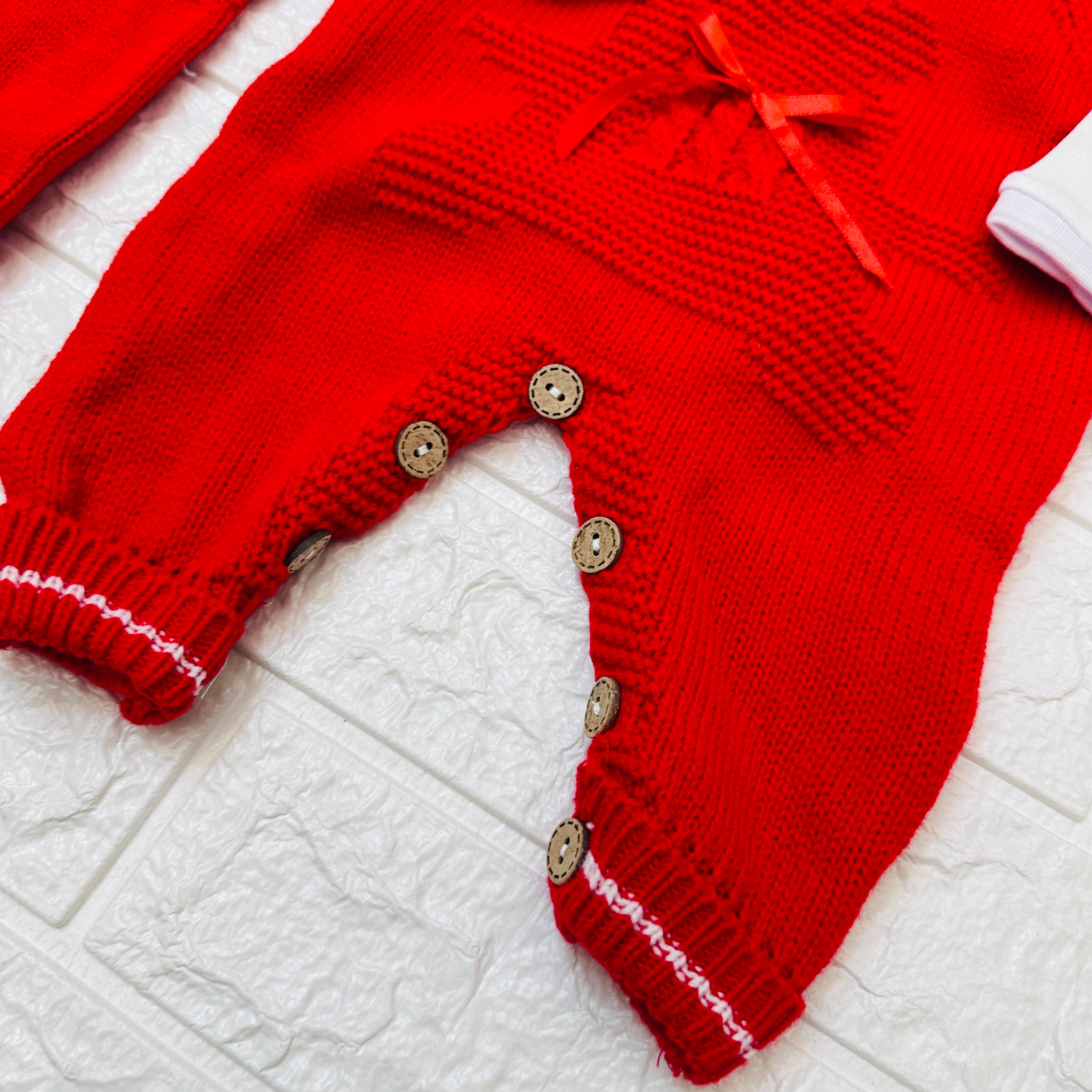 Set Nascita Neonati Salopetta rossa