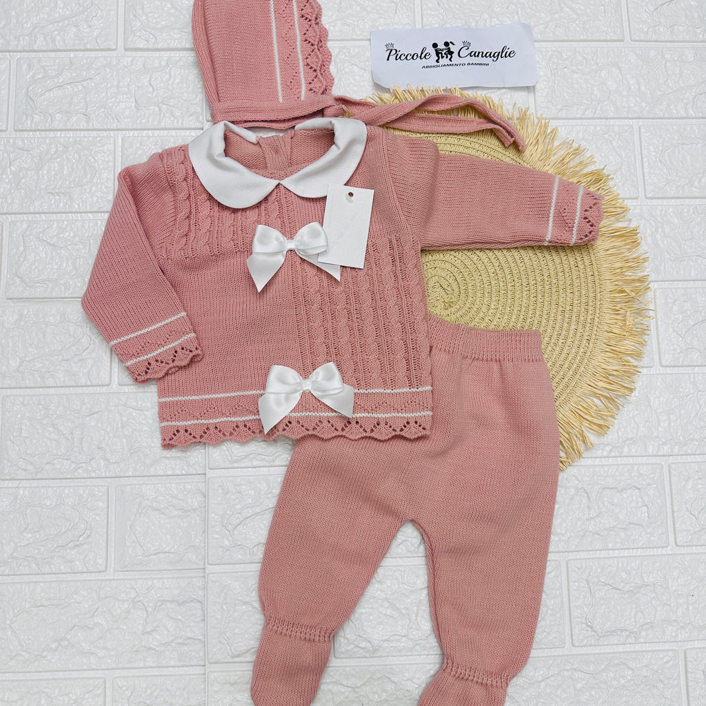 Completo 0-3 mesi rosa antico 1614