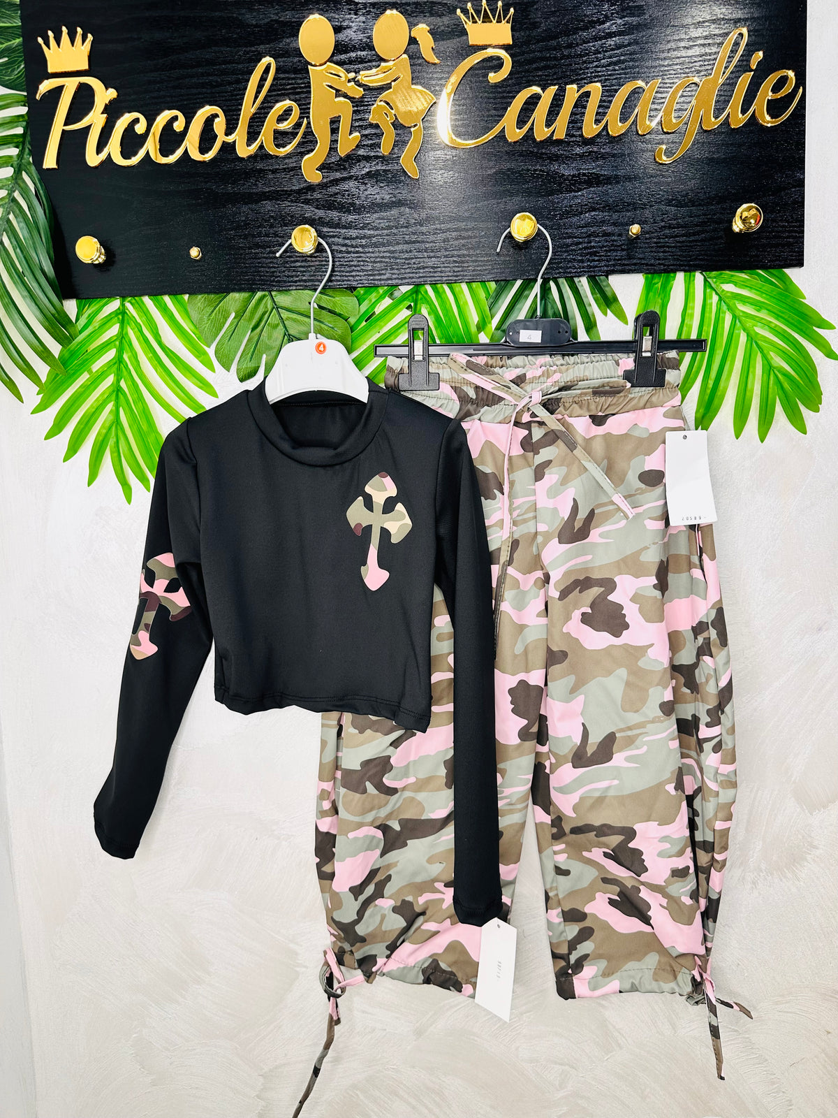 Completo Mimetico Camouflage Beddie Girls Nero