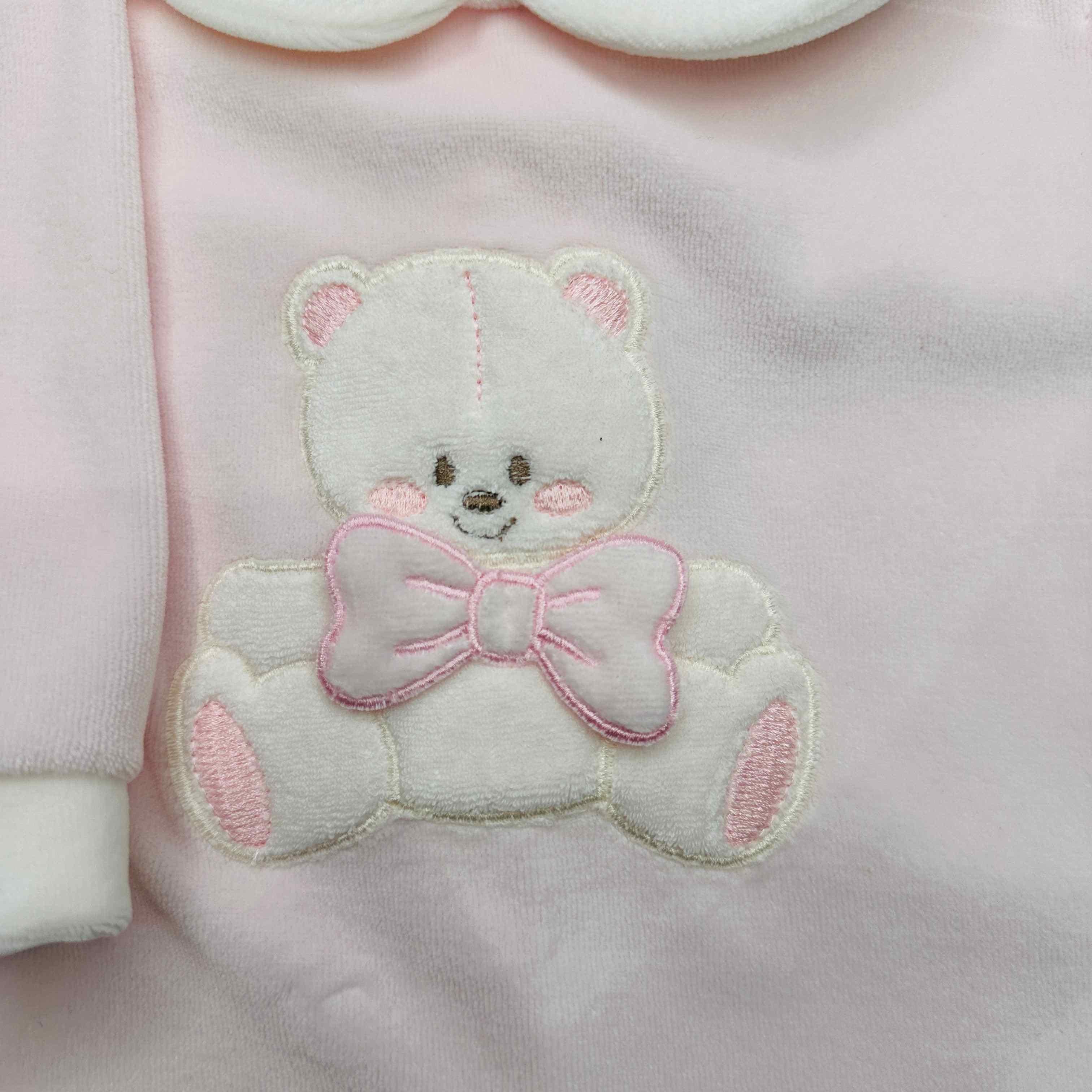 Tutina ciniglia Orso fiocco rosa 30411
