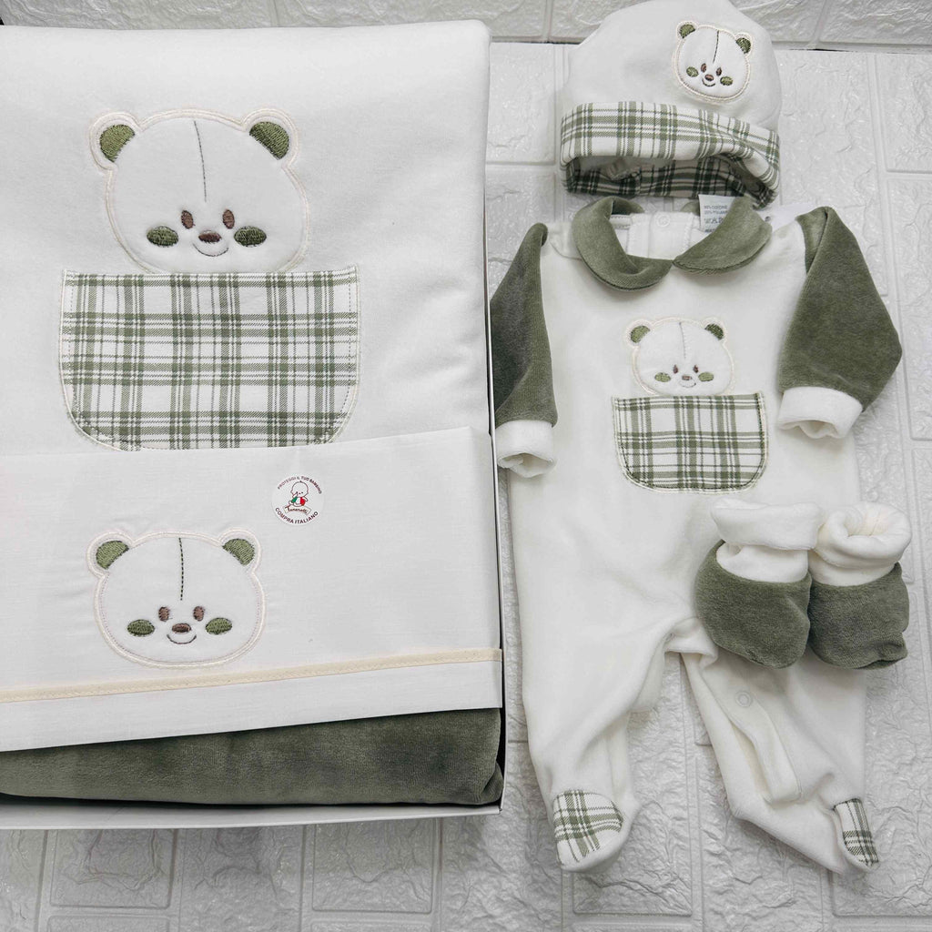 Set Nascita ciniglia orso Quadri verde