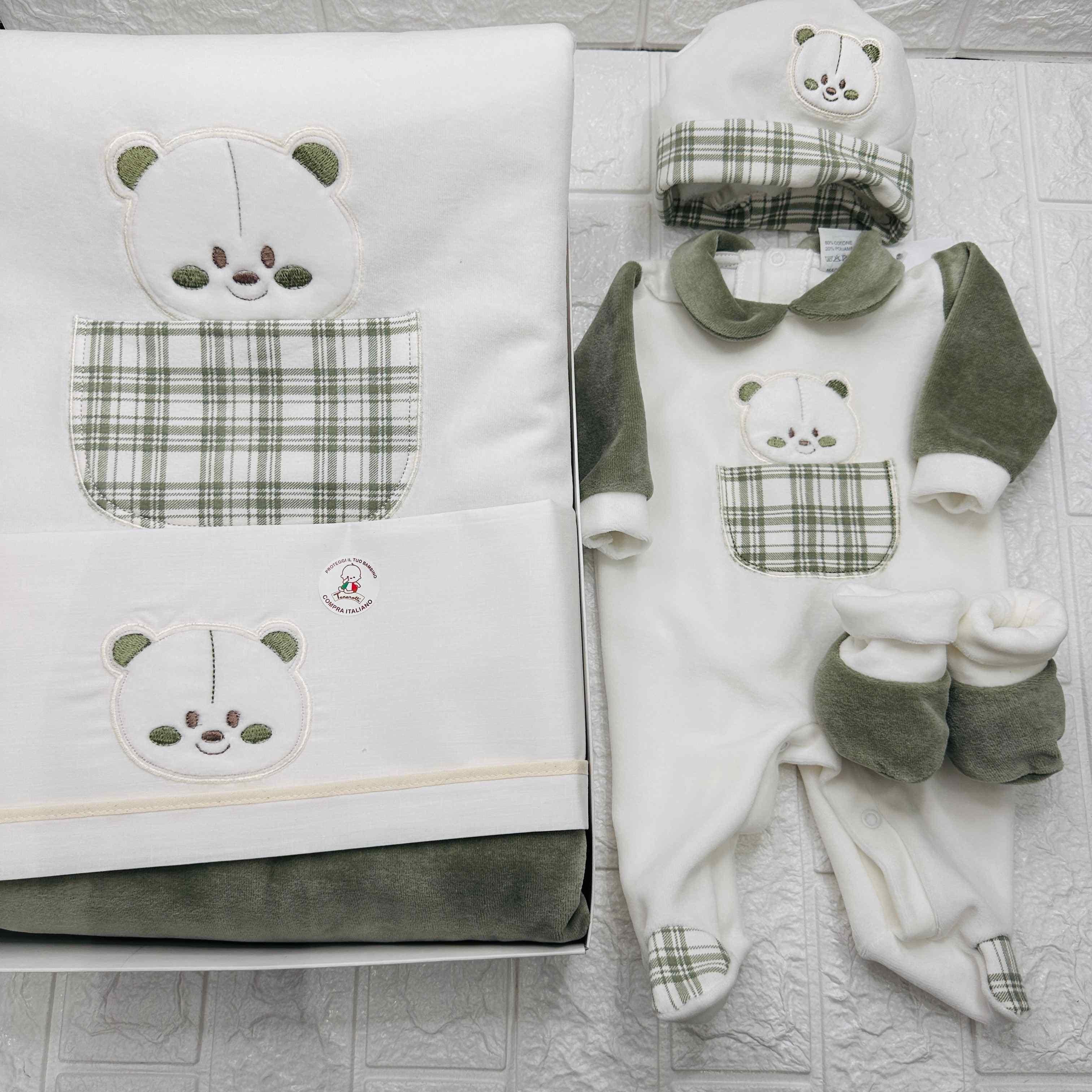 Set Nascita ciniglia orso Quadri verde