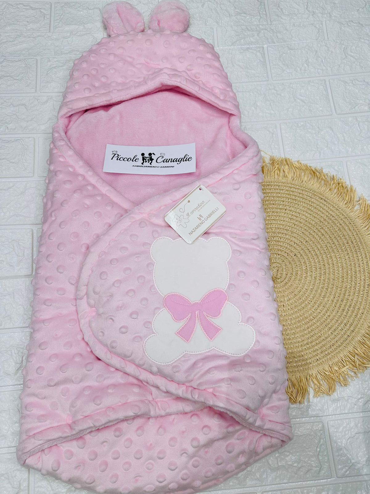 Baby Sacco Orso Fiocchetto Dis. 1amore Rosa  5794