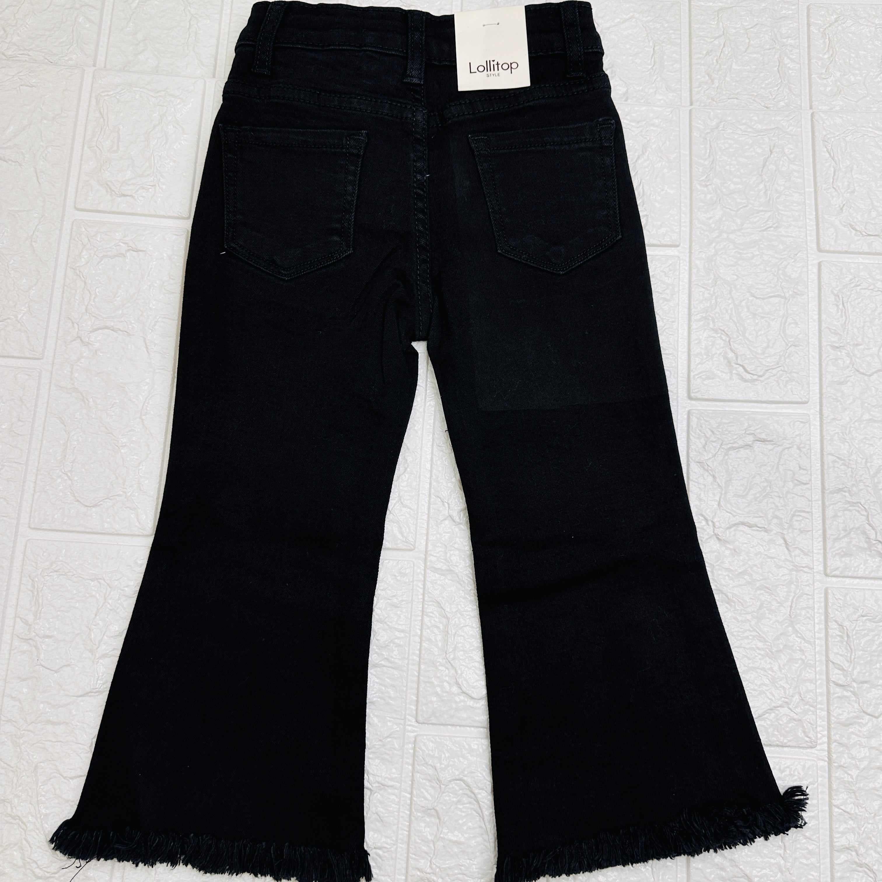 Jeans orsetto strass nero
