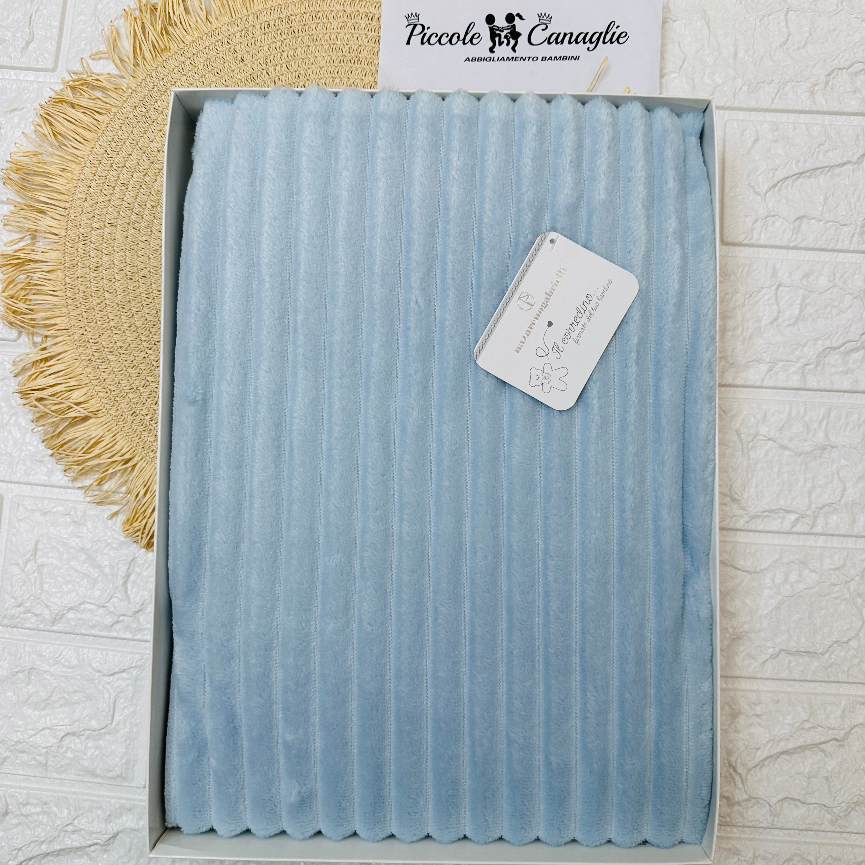 Coperta carrozzina dim 75x100 celeste 441