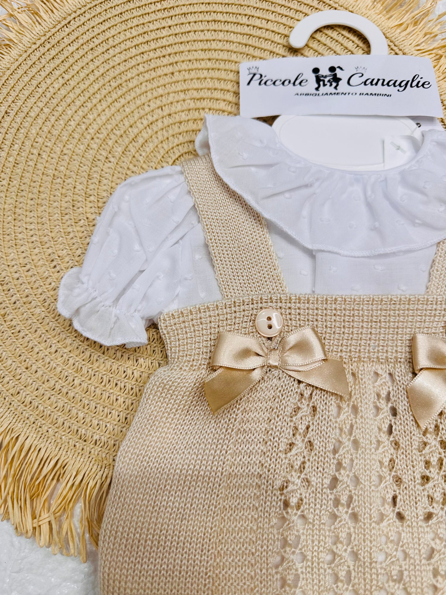Pagliaccetto Salopetta In Filo Begie Neoanta 261156