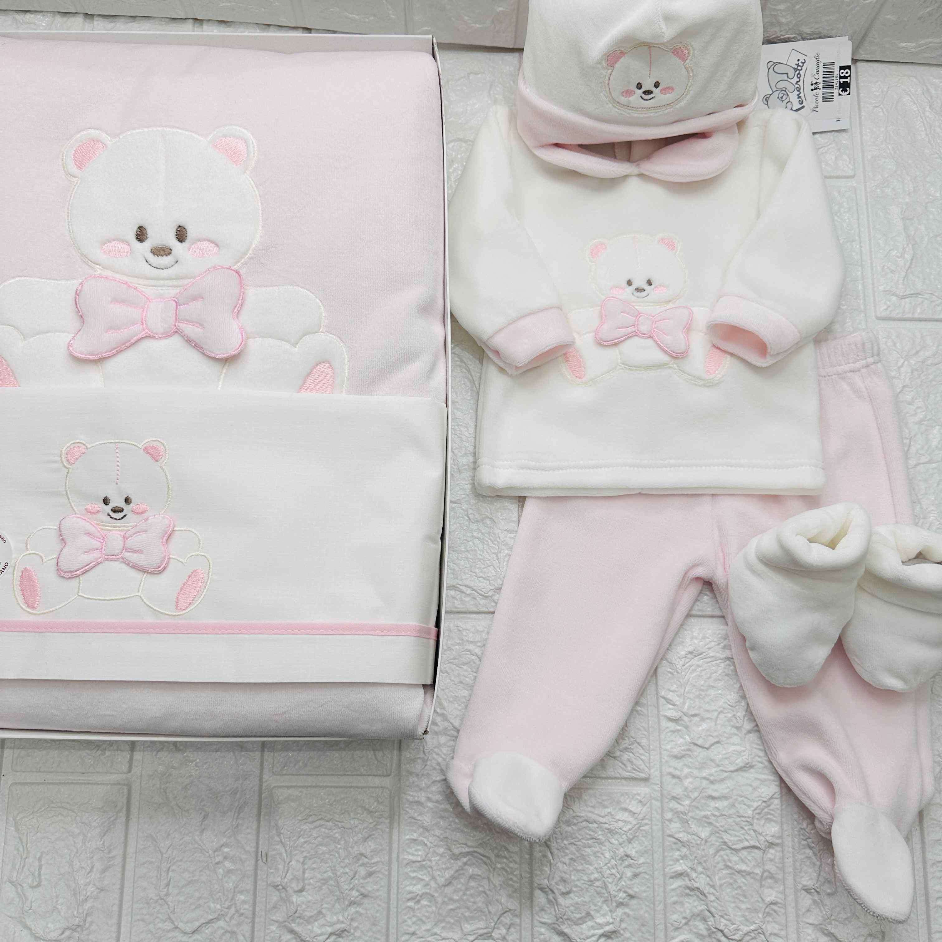 Set nascita ciniglia Orsetta fiocco rosa