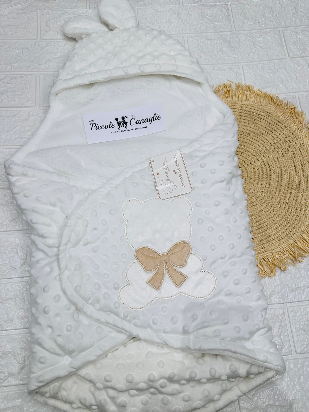 Baby Sacco Orso Fiocchetto Dis. 1amore Panna 5794
