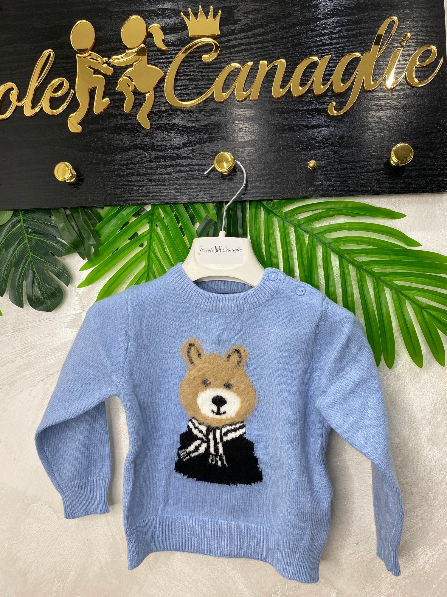 Maglioncino Orsetto Tenerissimo Sweet Junior Celeste L061