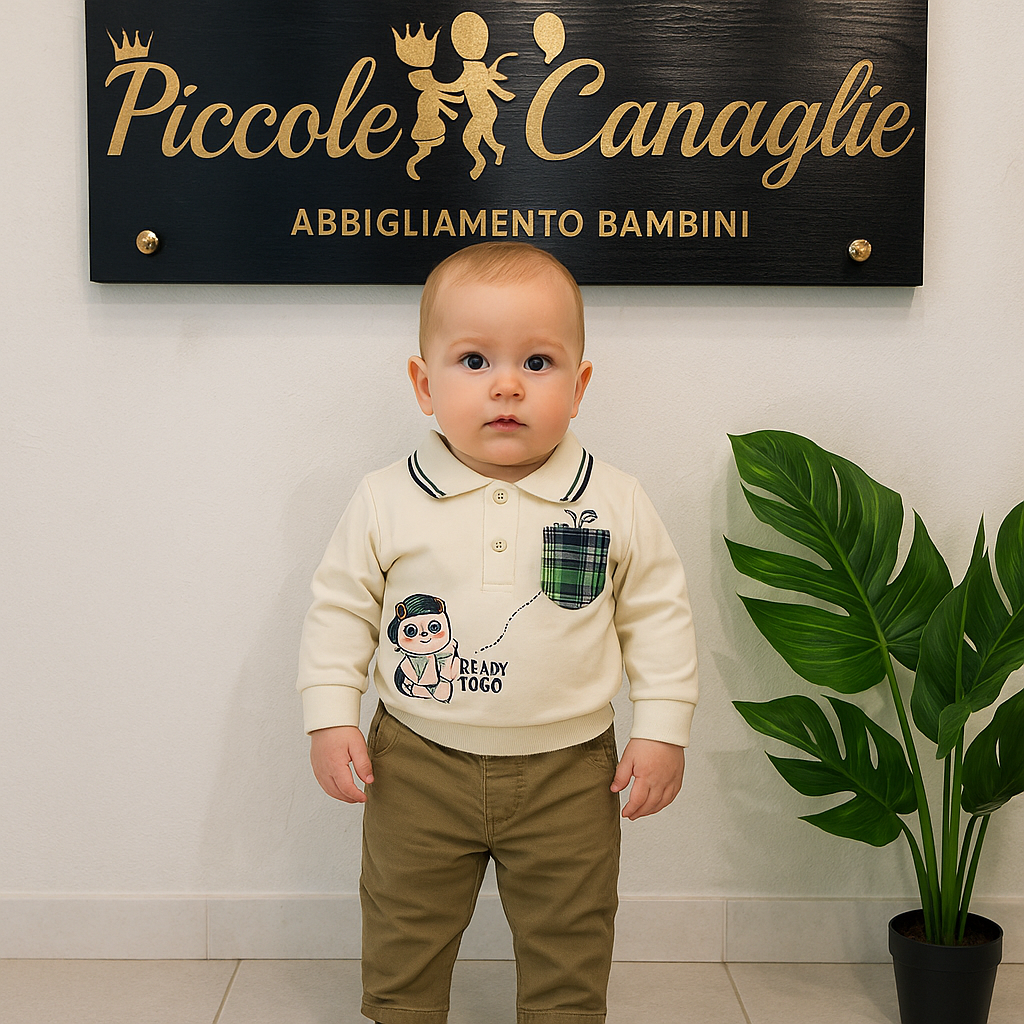 Completo Polo Bimbo Panna