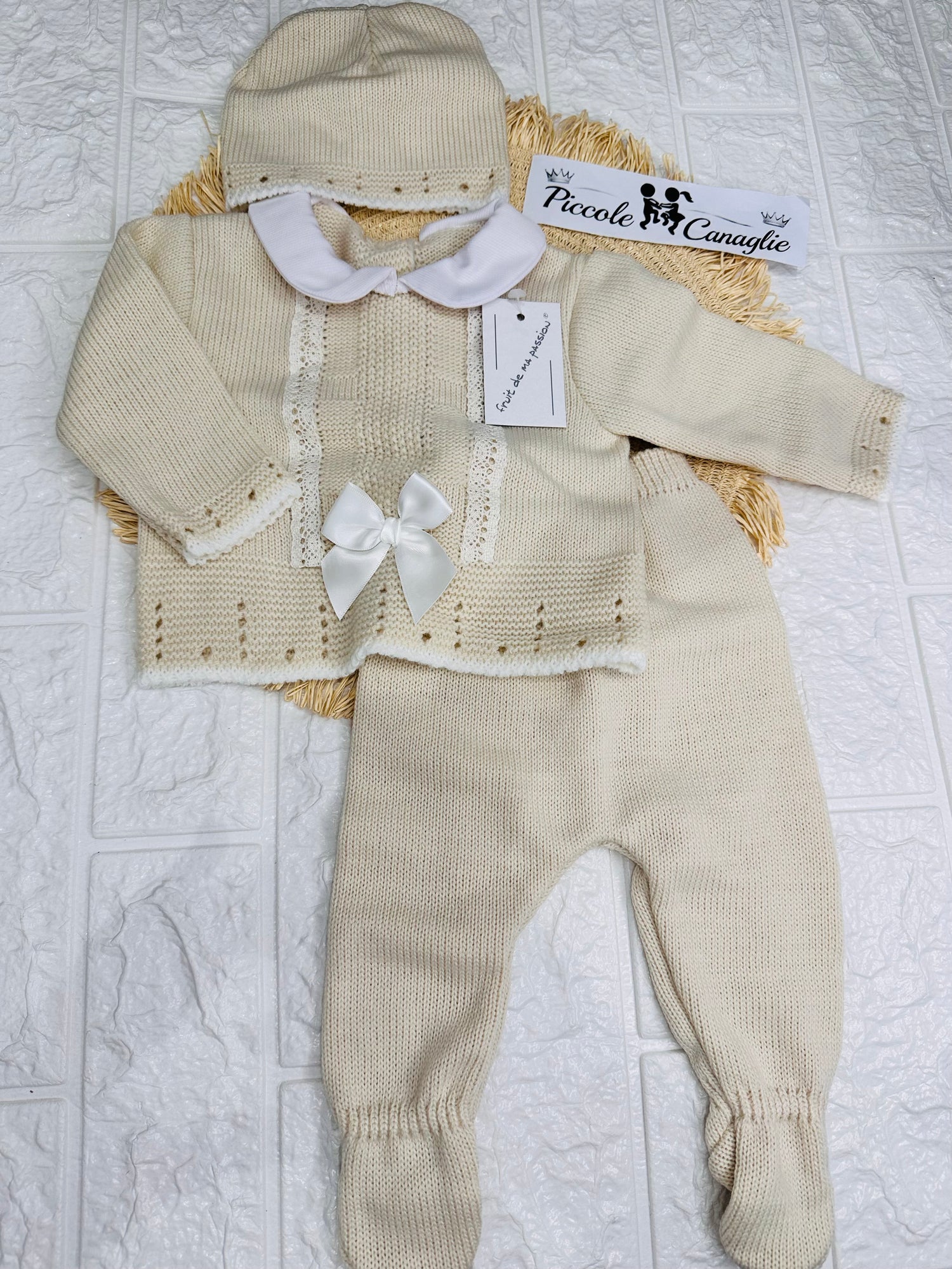 Completo Tessuto Invernale Fruit De Ma Passion 1503 Beige