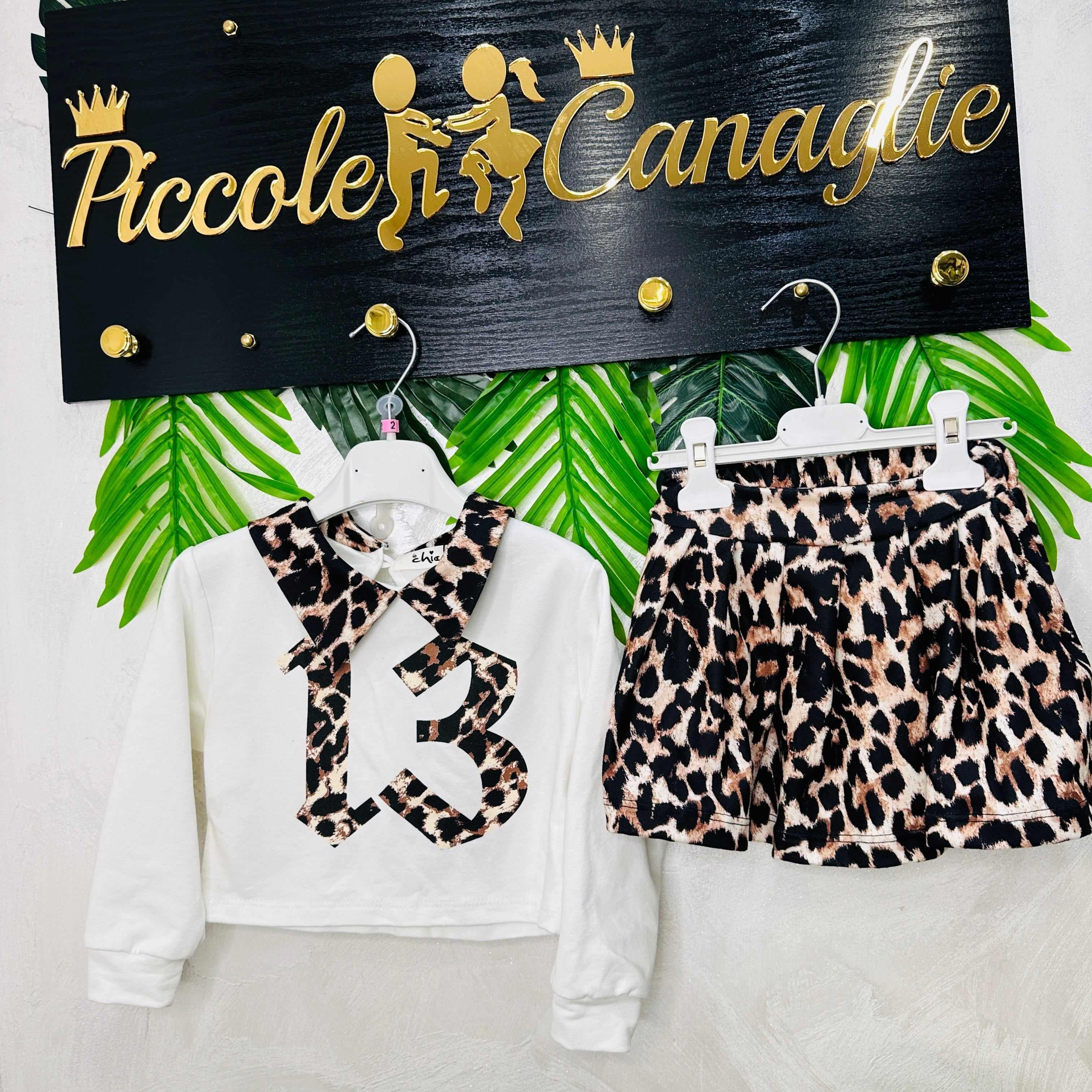 Completo bimba College Leopardato