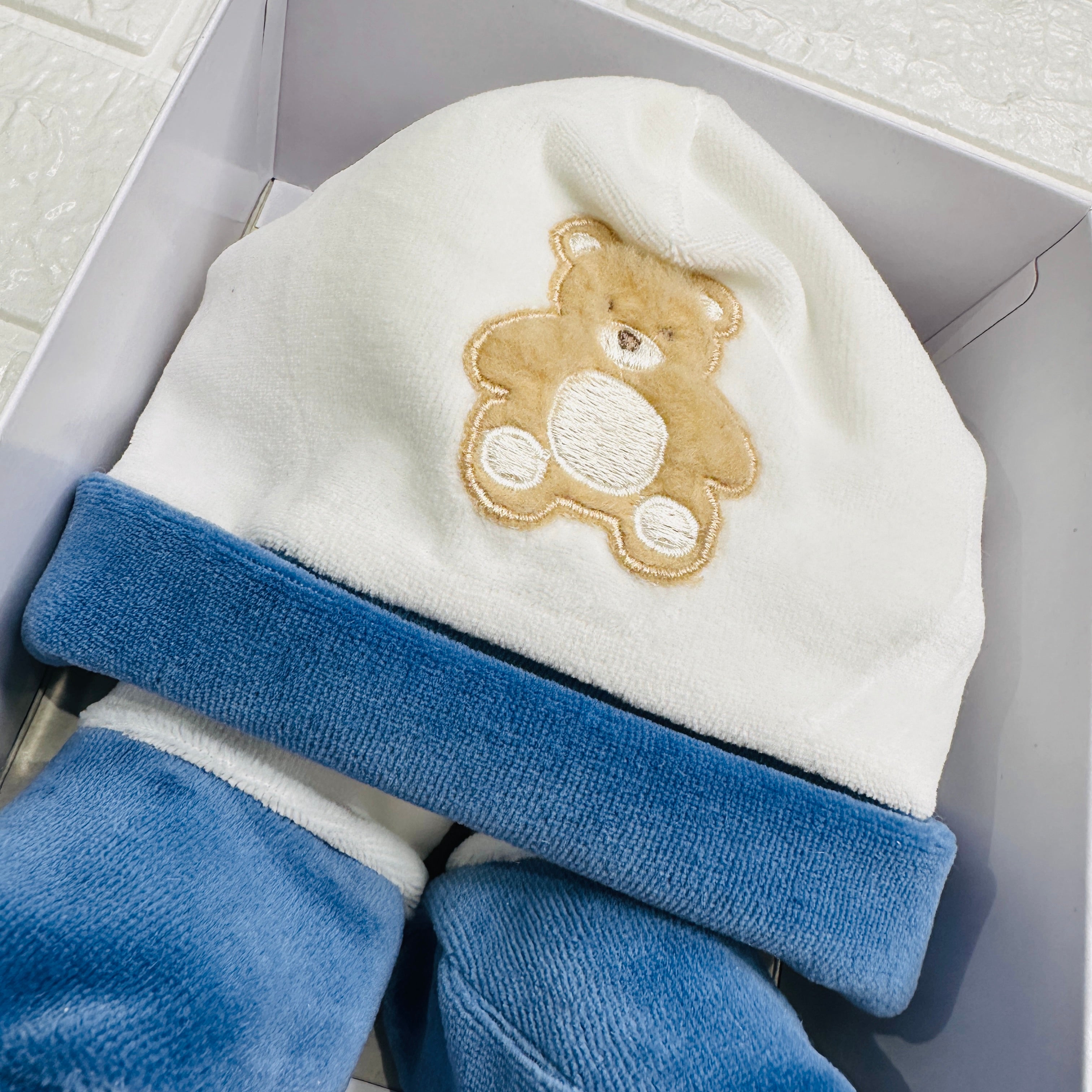 Cappello + babbucce orso Blu 44407