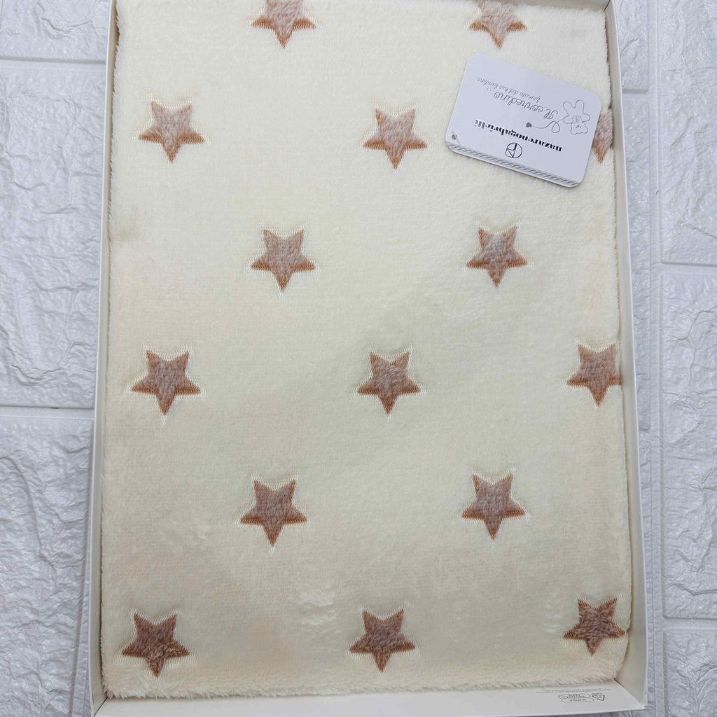 Coperta pile stelle  panna