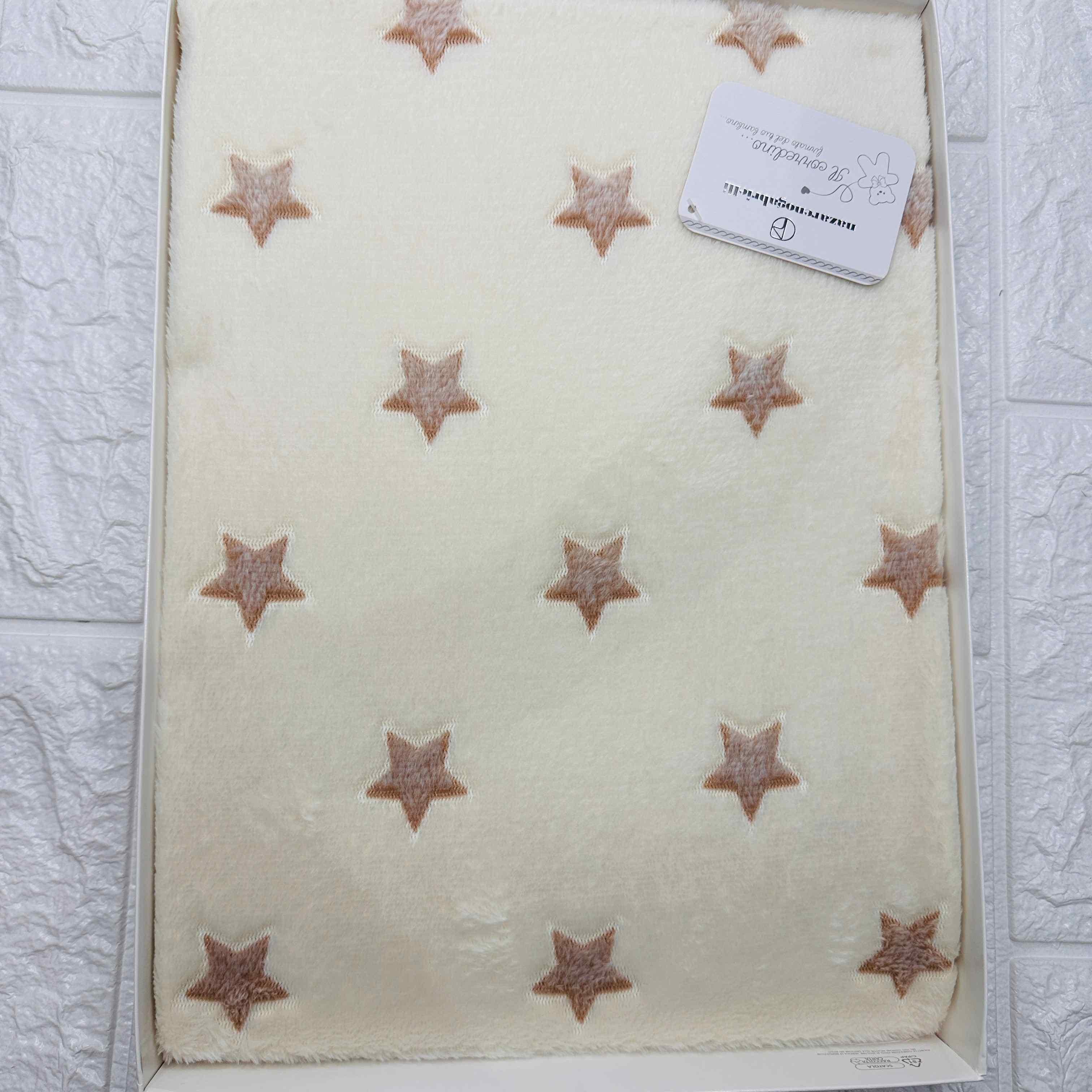Coperta pile stelle  panna