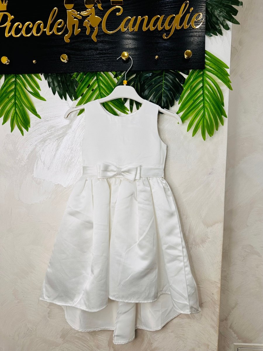 Abito Raso Bianco - Piccole Canaglie - PC25156