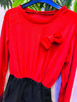 Abito rosso fiocchetto - Piccole Canaglie - 