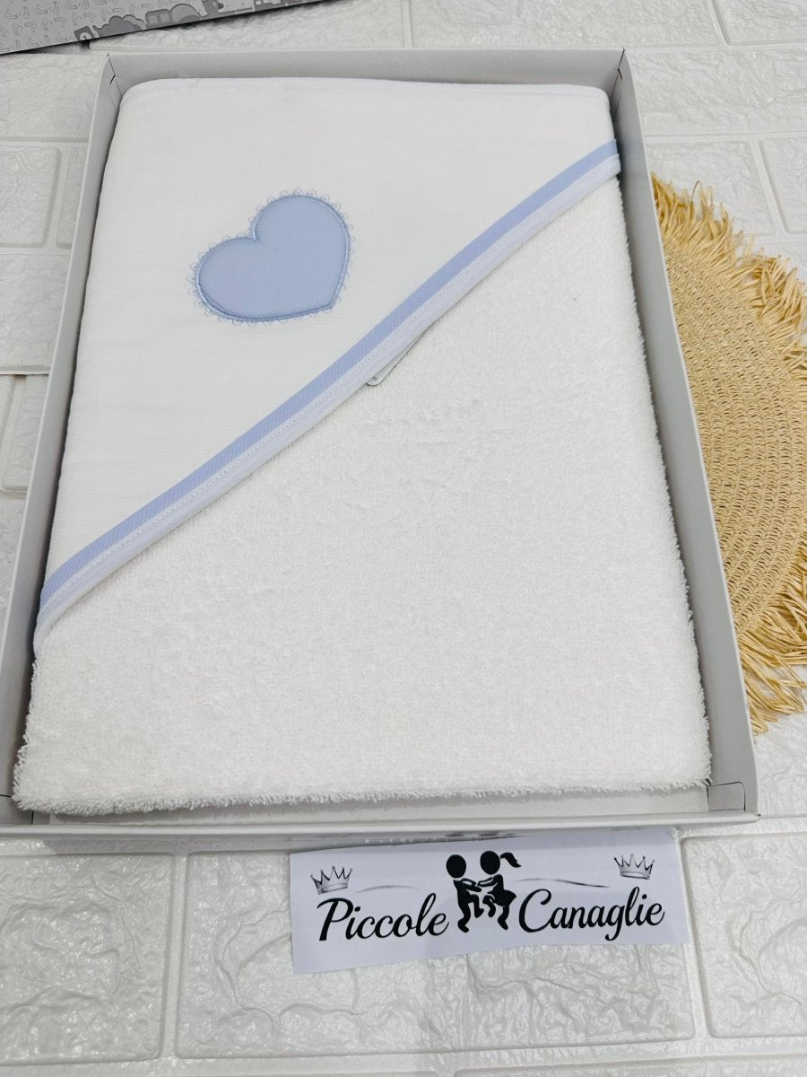 Accappatoio Cotone Cuore Celeste At001105 - Piccole Canaglie - PC30014
