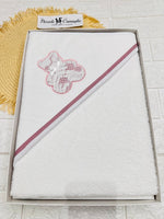 Accappatoio Cotone Orso Pizzo Rosa Antico At001121 - Piccole Canaglie - PC27590