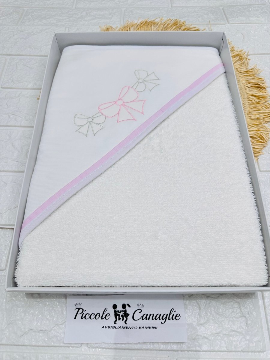 Accappatoio fiocchettini rosa dim 70x75 AT001168 - Piccole Canaglie - PC27871