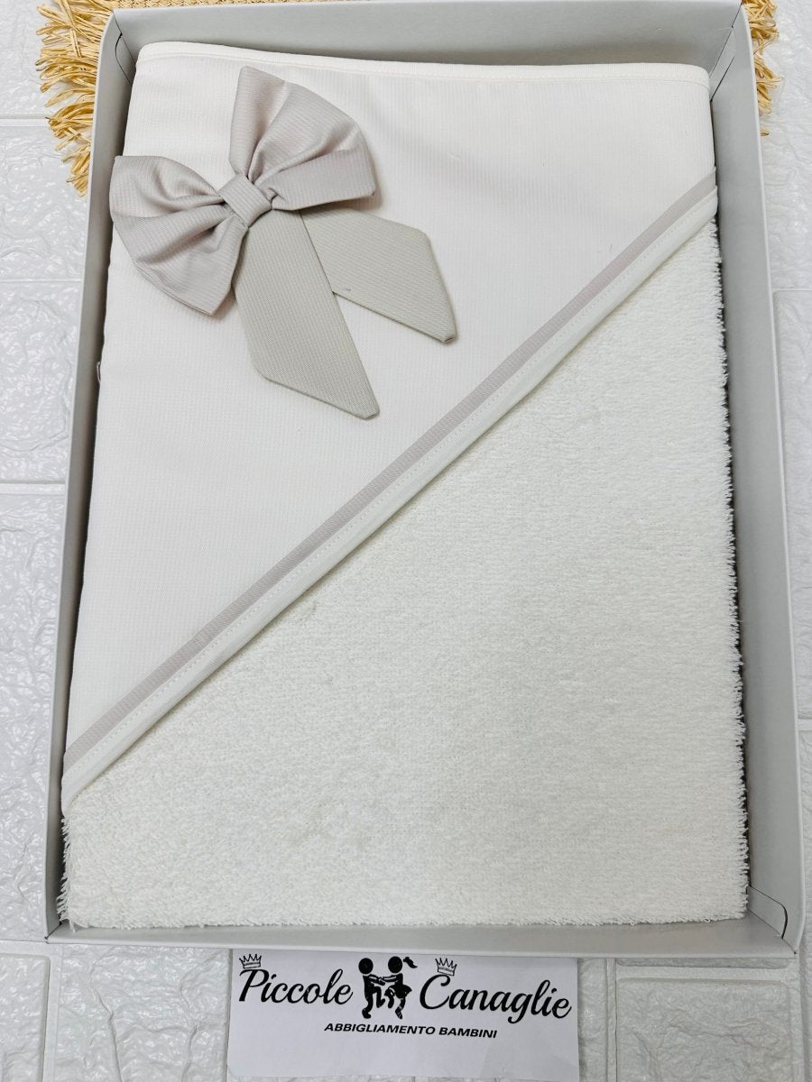 Accappatoio fiocco tortora AT001104 - Piccole Canaglie - PC24488