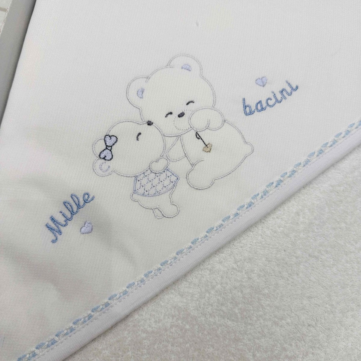 Accappatoio neonato celeste ARTAT001150 - Piccole Canaglie - PC20027