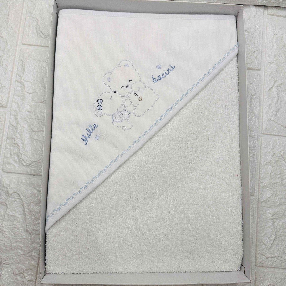 Accappatoio neonato celeste ARTAT001150 - Piccole Canaglie - PC20027