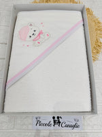 Accappatoio Neonato Cotone Orso Simpatico Rosa At001179 - Piccole Canaglie - PC29996