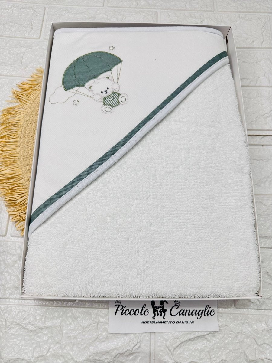 Accappatoio Neonato Orso Paracadute At001175 Verde - Piccole Canaglie - PC28481