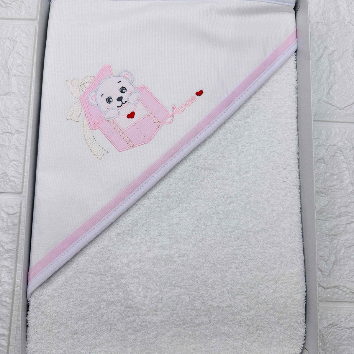 Accappatoio neonato rosa ART AT001149 - Piccole Canaglie - PC20031