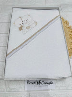 Accappatoio orsi abbraccio beige dim 70x75 AT001177 - Piccole Canaglie - PC27872