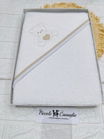 Accappatoio orso cuore beige dim70x75 AT001176 - Piccole Canaglie - PC27866