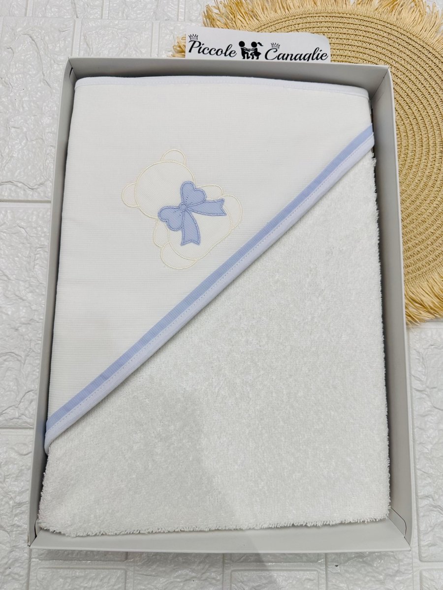 Accappatoio orso Fiocco celeste AT001166 - Piccole Canaglie - PC23300