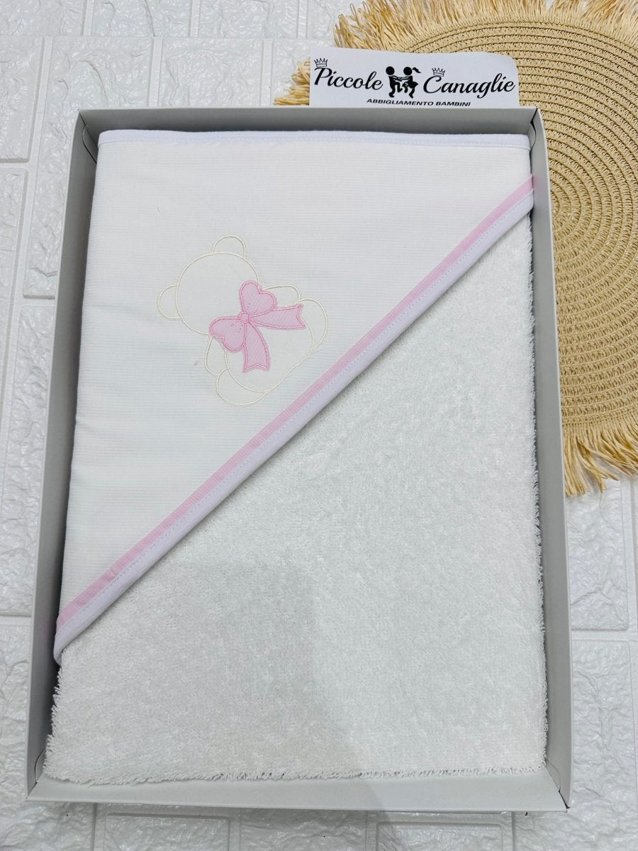 Accappatoio orso Fiocco rosa AT001166 - Piccole Canaglie - PC23298