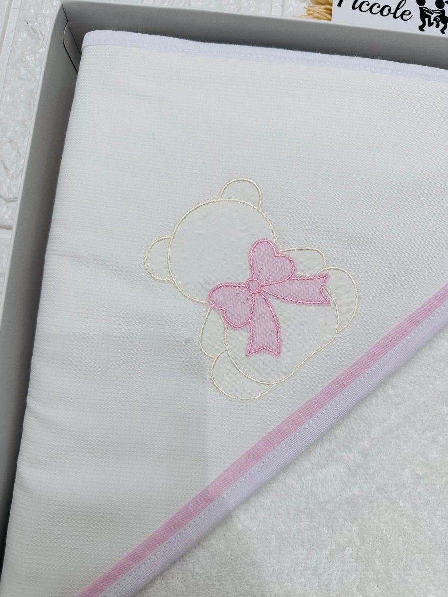 Accappatoio orso Fiocco rosa AT001166 - Piccole Canaglie - PC23298