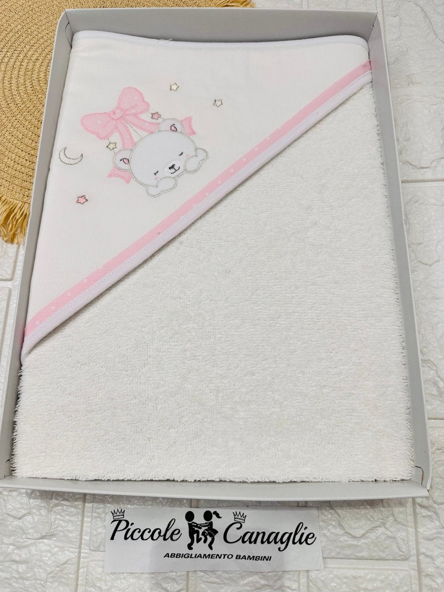 Accappatoio Orso Fiocco Sopra Rosa At001163 - Piccole Canaglie - PC25211