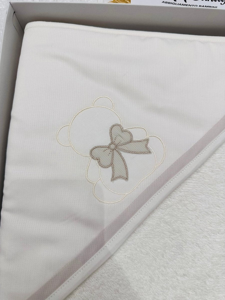 Accappatoio orso Fiocco Tortora AT001166 - Piccole Canaglie - PC23296