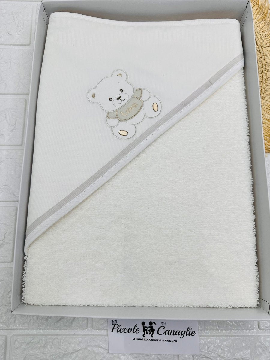 Accappatoio Orso Love Beige At001172 - Piccole Canaglie - PC25864