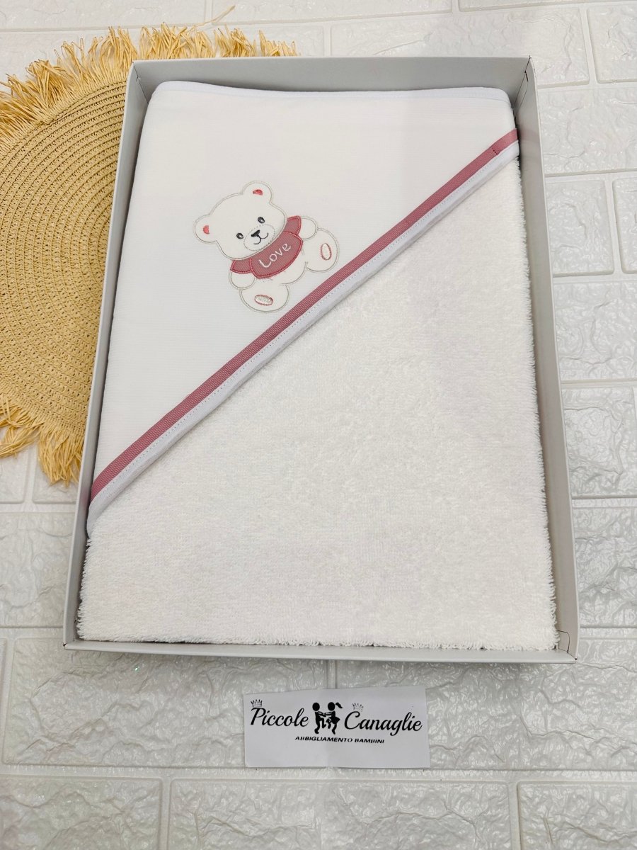 Accappatoio Orso Love Rosa Antico At001172 - Piccole Canaglie - PC25865