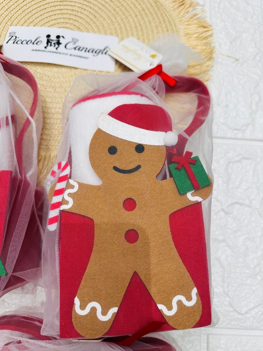 Accappatoio Triangolo dim 65x70 con Borsetta di Natale - Piccole Canaglie - PC23270