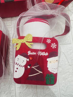 Accappatoio Triangolo dim 65x70 con Borsetta di Natale - Piccole Canaglie - PC23270