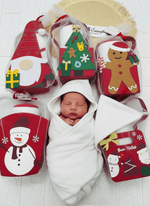 Accappatoio Triangolo dim 65x70 con Borsetta di Natale - Piccole Canaglie - PC23270