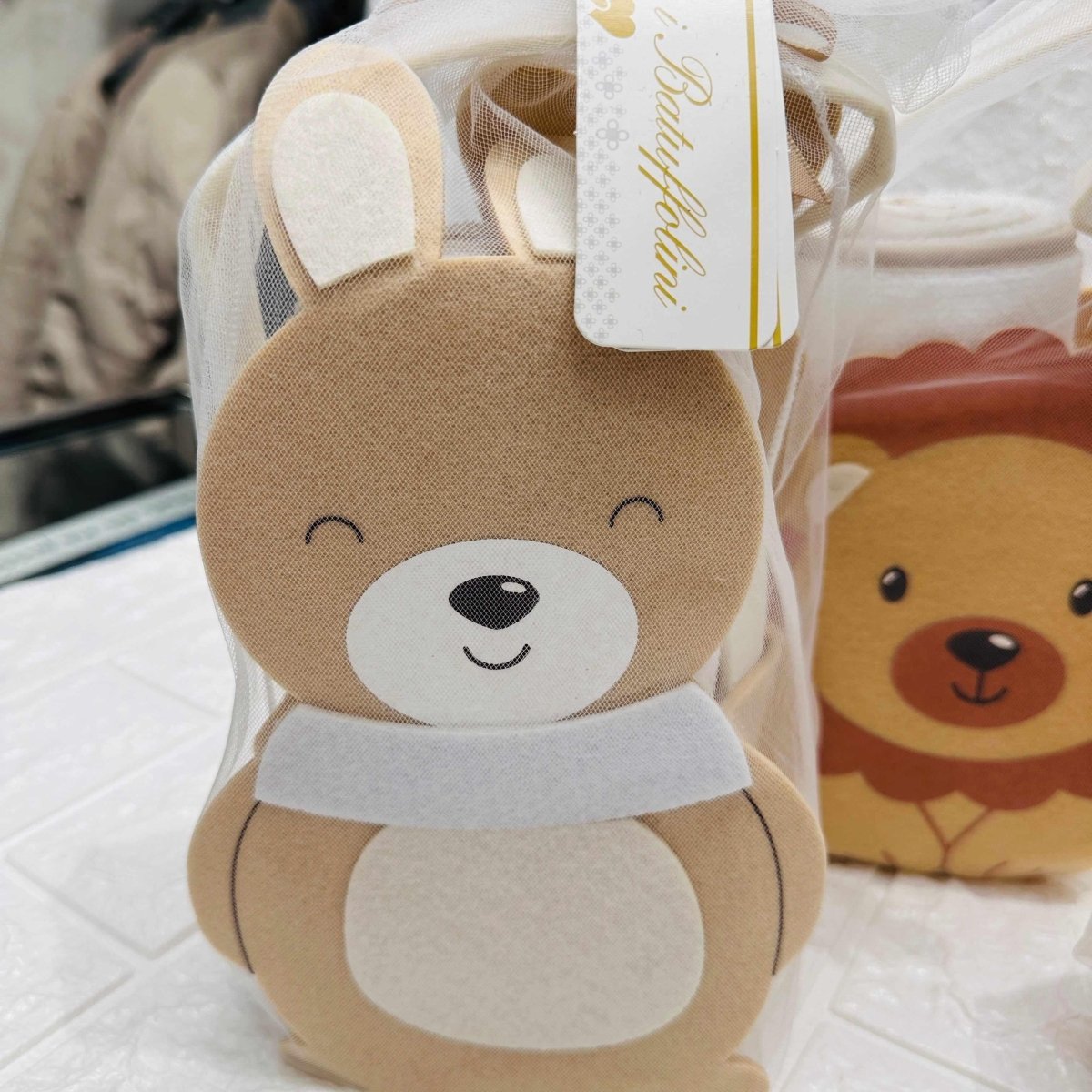 Accappatoio Triangolo dim 65x70 con Borsetta Neutri - Piccole Canaglie - PC21941