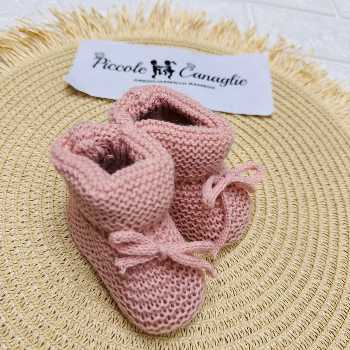 Babbucce Laccio taglia 0 - 6 mesi - Piccole Canaglie - PC22931