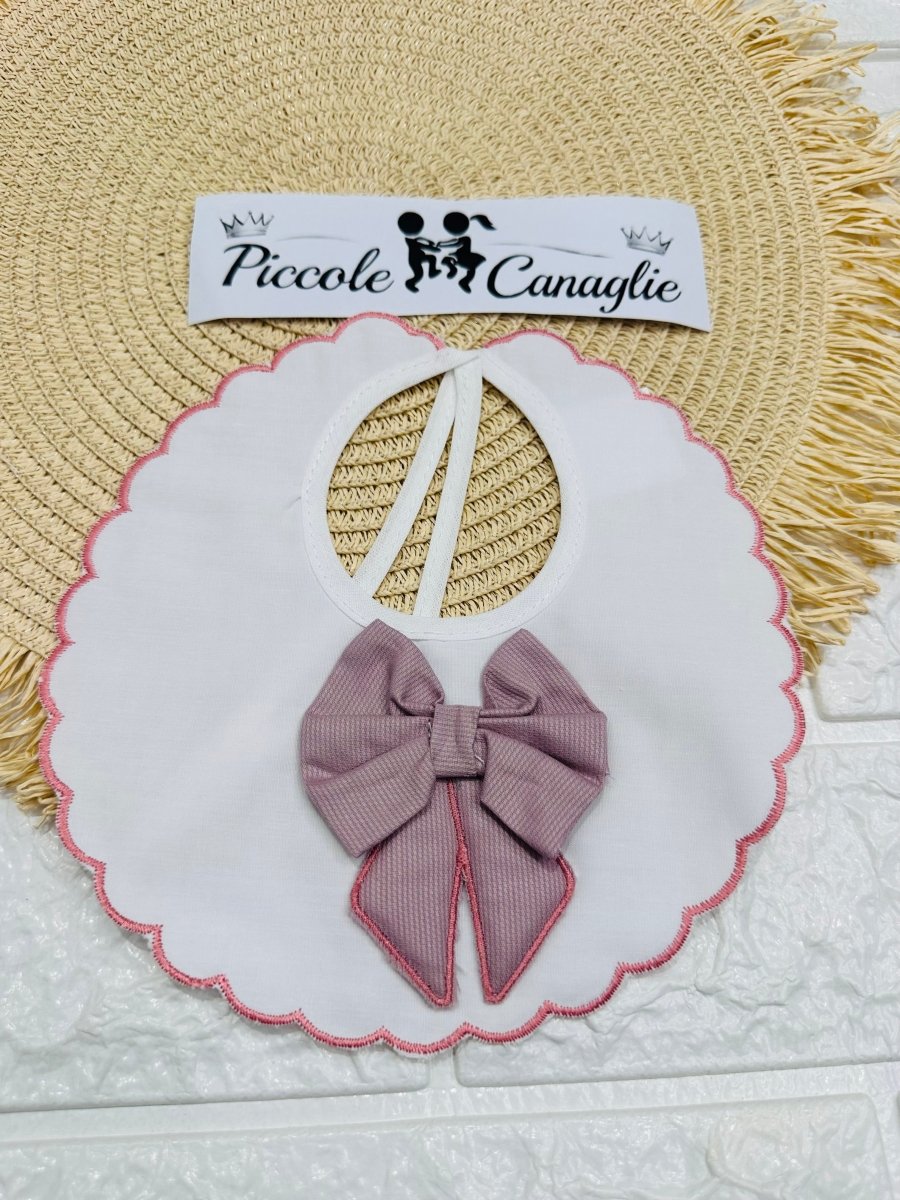 Bavetta fiocco 3D rosa antico - Piccole Canaglie - PC29925