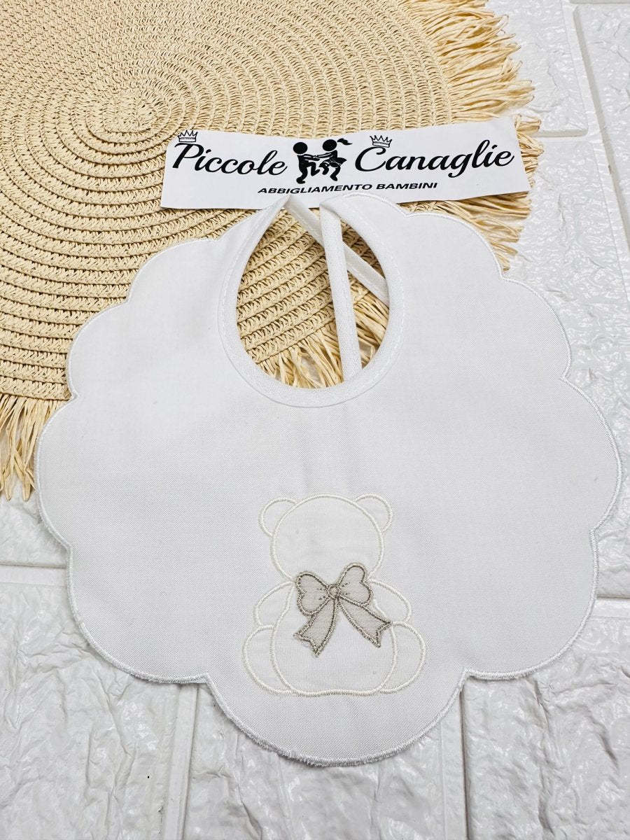 Bavetta fiocco orso tortora BV003146 - Piccole Canaglie - PC23776