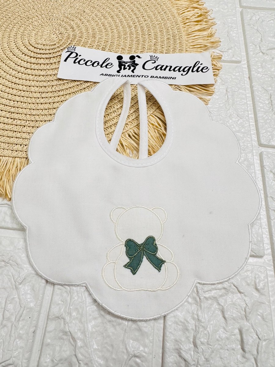 Bavetta fiocco orso verde BV003146 - Piccole Canaglie - PC23775
