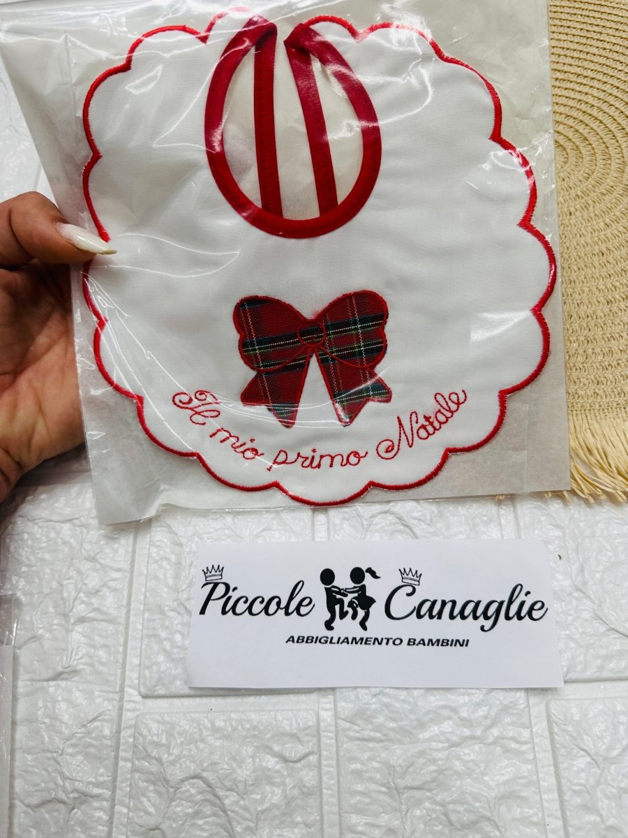 Bavetta il mio primo Natale fiocco scozzese - Piccole Canaglie - PC23326